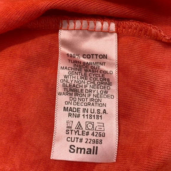 *SOLD* BLEU Small T-Shirt Orange Gold Embellished - Picture 7 of 8